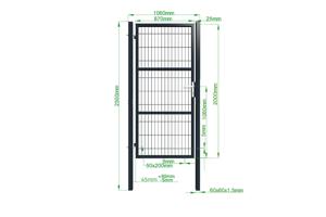 Portail grillagé 4m RAZO H.200cm + Portillon 1m RAZO H.200cm gris 18