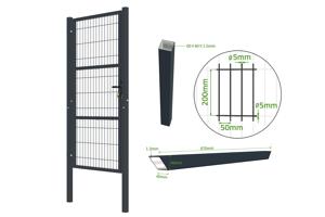 Portillon grillagé 1m RAZO H.200cm gris 5