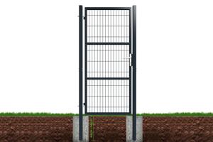 Portail grillagé 4m RAZO H.200cm + Portillon 1m RAZO H.200cm gris 20
