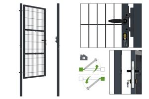 Portillon grillagé 1m RAZO H.200cm gris 4