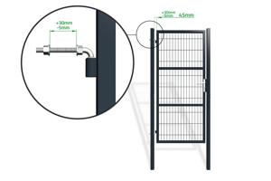 Portail grillagé 4m RAZO H.200cm + Portillon 1m RAZO H.200cm gris 23