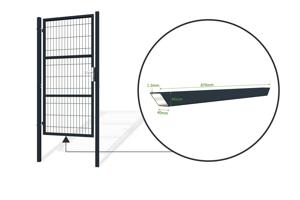Portail grillagé 4m RAZO H.200cm + Portillon 1m RAZO H.200cm gris 22
