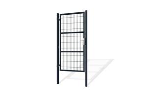 Portail grillagé 4m RAZO H.200cm + Portillon 1m RAZO H.200cm gris 15