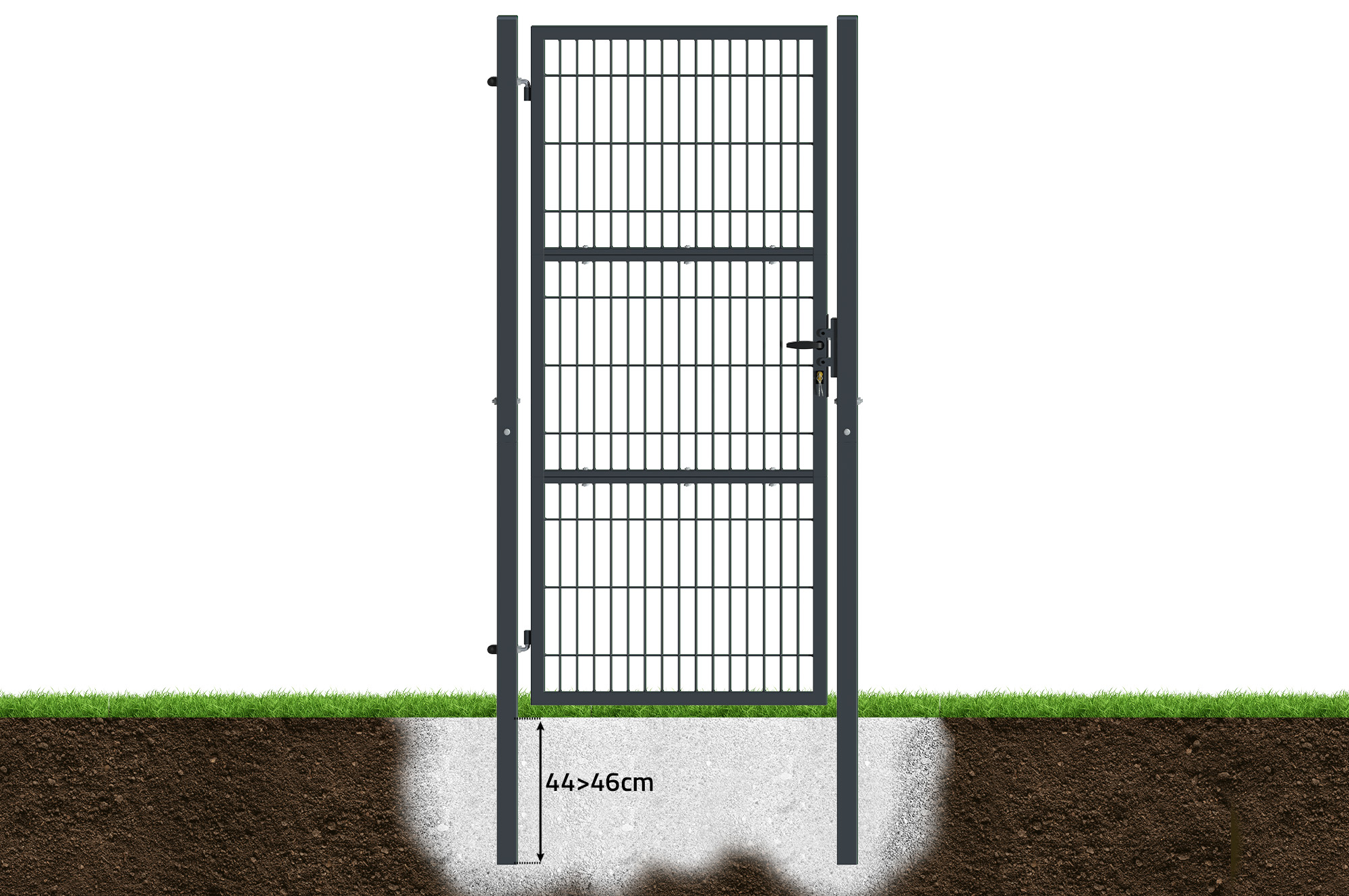 Portillon grillagé 1m RAZO H.200cm gris 8