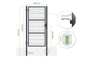 Portillon grillagé 1m RAZO H.200cm gris 3