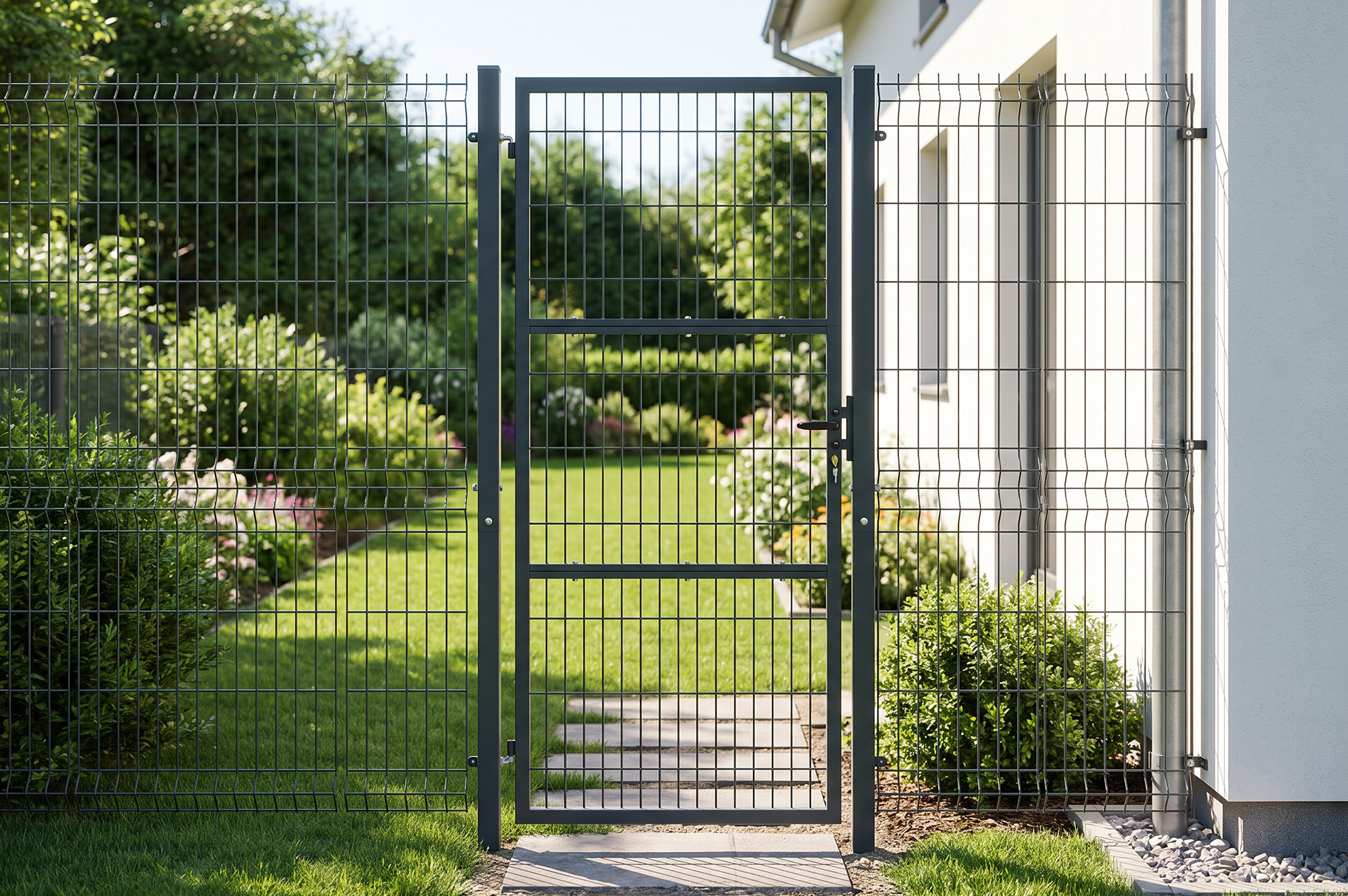 Portillon grillagé 1m RAZO H.200cm gris 2