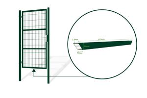 Mesh gate 4m RAZO H.200cm + side gate 1m RAZO H.200cm green 22