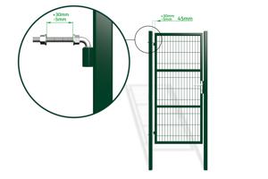 Mesh gate 4m RAZO H.200cm + side gate 1m RAZO H.200cm green 23