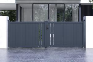 Swing gate 3,5m GIONA H.120cm grey aluminium 2