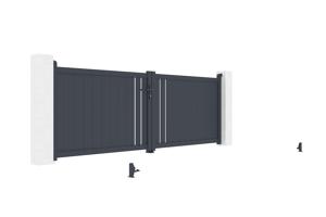 Swing gate 3,5m GIONA H.120cm grey aluminium 7