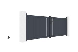 Swing gate 3,5m GIONA H.120cm grey aluminium 3