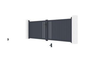 Swing gate 3,5m GIONA H.120cm grey aluminium 8