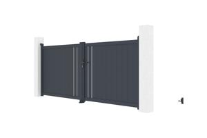 Portail battant 3,5m GIONA H.140cm gris 4