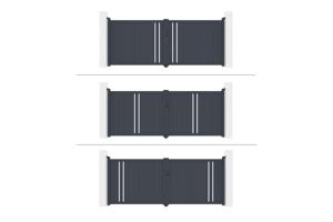 Portail battant 3,5m GIONA H.140cm gris 11