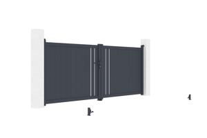 Portail battant 3,5m GIONA H.140cm gris 8