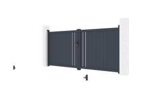 Portail battant 3,5m GIONA H.140cm gris 9