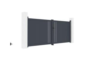 Portail battant 3,5m GIONA H.140cm gris 3