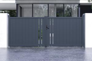 Portail battant 3,5m GIONA H.140cm gris 2