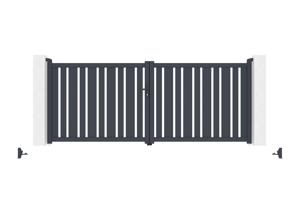 Doppelflügeltor aus Aluminium 3,5m VEYMONT H.140cm grau 7