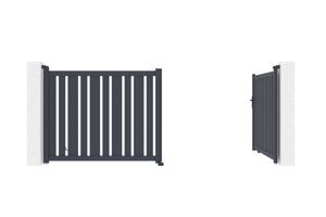 Doppelflügeltor aus Aluminium 3,5m VEYMONT H.140cm grau 5