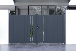 Puerta batiente exterior 3m GIONA Alt.140cm aluminio gris 2