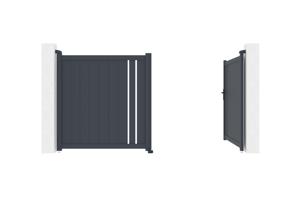 Puerta batiente exterior 3m GIONA Alt.140cm aluminio gris 5