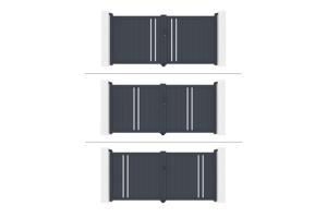 Puerta batiente exterior 3m GIONA Alt.140cm aluminio gris 11