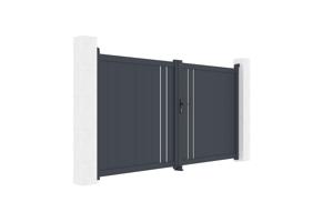 Puerta batiente exterior 3m GIONA Alt.140cm aluminio gris 3