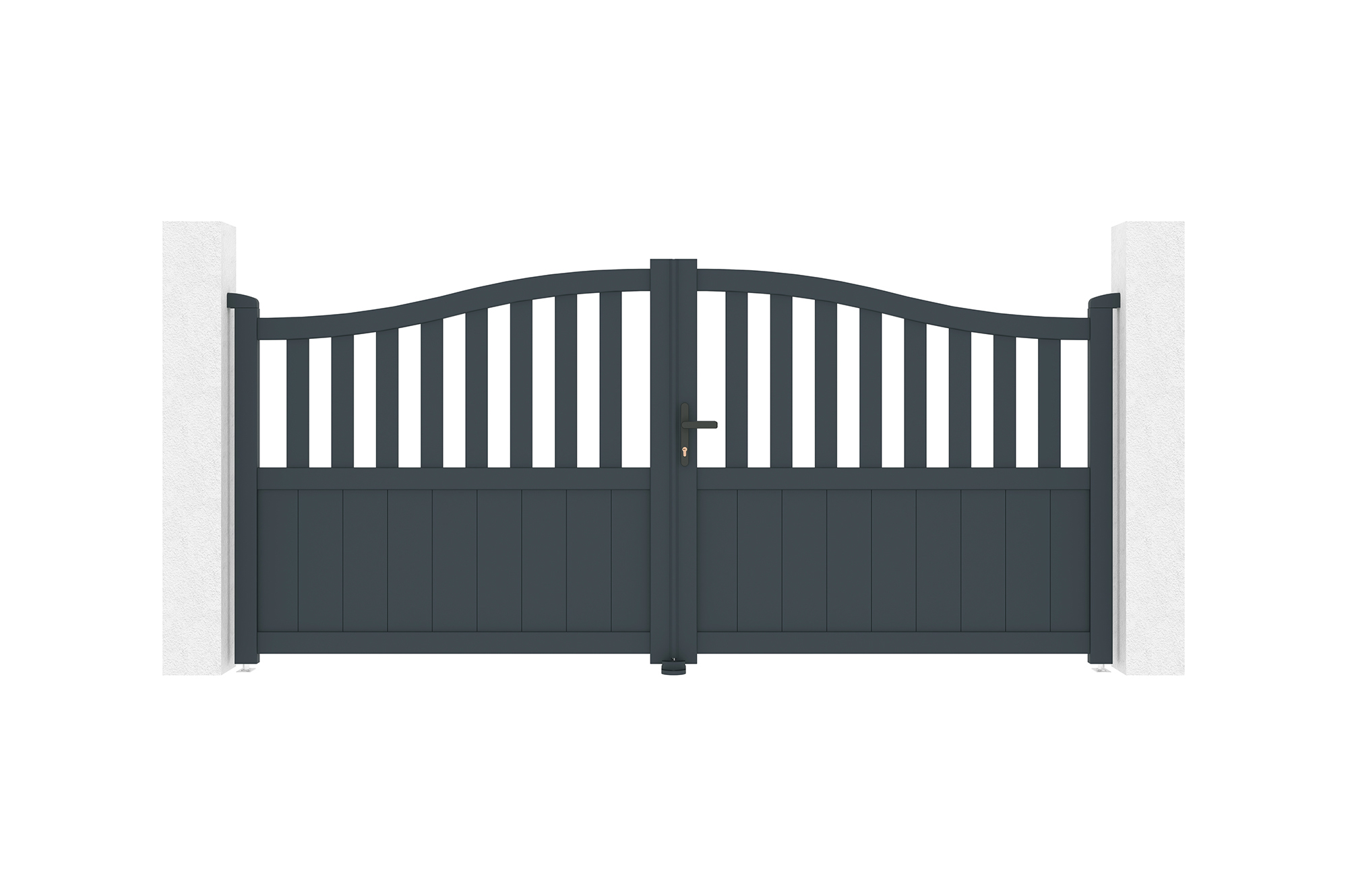 Verstelbare draaipoortbreedte 3m MEIJE H.140cm grijs aluminium 2