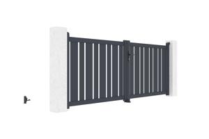 Swing gate 3m VEYMONT H.120cm grey aluminium 3