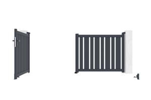 Swing gate 3m VEYMONT H.120cm grey aluminium 10