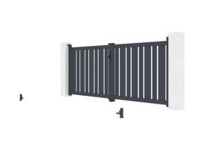 Swing gate 3m VEYMONT H.120cm grey aluminium 9