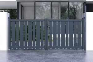 Swing gate 3m VEYMONT H.120cm grey aluminium 2