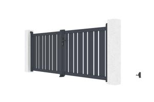 Swing gate 3m VEYMONT H.120cm grey aluminium 4