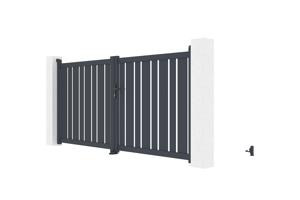 Swing gate 3m VEYMONT H.140cm grey aluminium 4