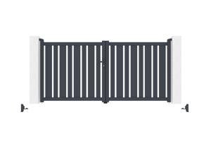 Swing gate 3m VEYMONT H.140cm grey aluminium 7