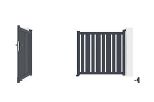 Swing gate 3m VEYMONT H.140cm grey aluminium 10