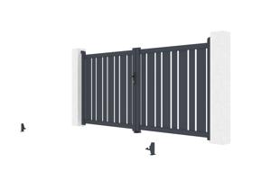 Swing gate 3m VEYMONT H.140cm grey aluminium 9