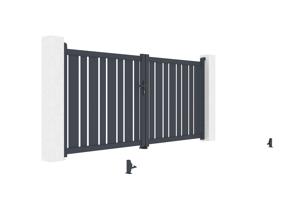 Swing gate 3m VEYMONT H.140cm grey aluminium 8