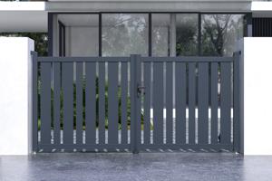 Swing gate 3m VEYMONT H.140cm grey aluminium 2