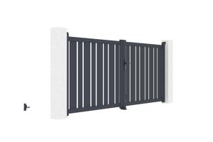 Swing gate 3m VEYMONT H.140cm grey aluminium 3