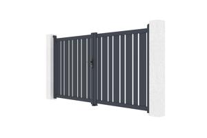 Swing gate 3m VEYMONT H.160cm grey aluminium 9
