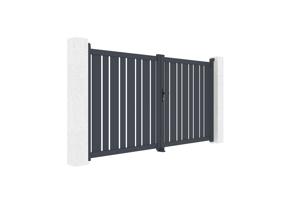 Swing gate 3m VEYMONT H.160cm grey aluminium 3
