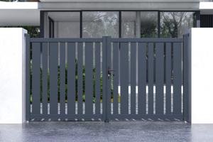 Swing gate 3m VEYMONT H.160cm grey aluminium 2