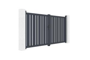 Swing gate 3m VEYMONT H.160cm grey aluminium 8