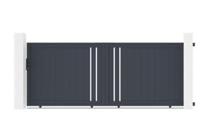 Portail coulissant 3,5m GIONA H.140cm aluminium gris main image