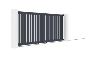 Sliding gate kit 3,5m VEYMONT H.160cm grey aluminium 3