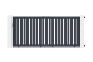 Portail coulissant 3,5m VEYMONT H.160cm aluminium gris main image