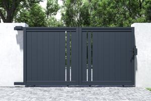 Puerta corredera exterior​ 3m GIONA Alt.160cm aluminio gris 6