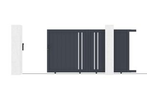 Puerta corredera exterior​ 3m GIONA Alt.160cm aluminio gris 5